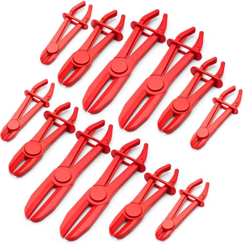 12 Pcs Hose Pinch Clamp Pliers Set, 3 Sizes, Nylon, Fuel Brake Radiator