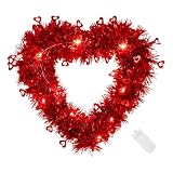 POXZSFX Alegre de San Valentín Hecha a Mano con Forma de corazón iluminada para decoración de Interiores y Exteriores. Decoración de San Valentín.