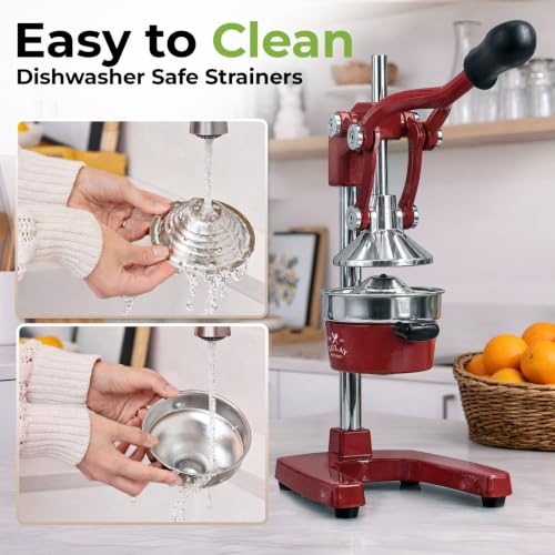 Image of Zulay Kitchen Cast Iron Juicer - Heavy Duty Manual Juicer with Detachable Strainers for Easy Cleaning, Orange Juice Press for Citrus Fruits, Perfect for Bartenders, Juice Lovers & Health Enthusiasts