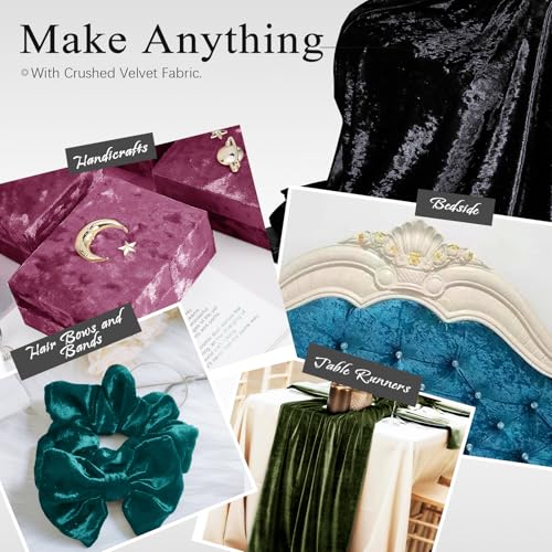 Luxurious Black Stretch Crushed Velvet Fabric - 1 Yard of 63" Wide Soft, Versatile Material for Sewing, Upholstery, and Home Decor 8 Luxurious Black Stretch Crushed Velvet Fabric - 1 Yard of 63" Wide Soft, Versatile Material for Sewing, Upholstery, and Home Decor - Image 7