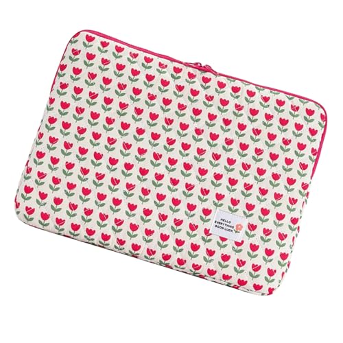 Dmuzsoih 14 Pulgadas Funda para Portátil, 35x26x3cm Tela Organizador Multifuncional Estampado Floral Bonito, Funda Protectora para Ordenador Portátil para Mujeres En Viaje De Negocios