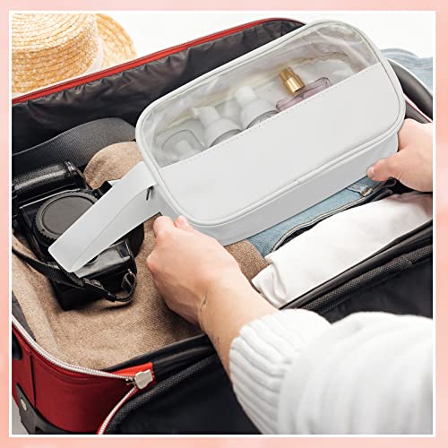 Buryeah 12 Pieces Toiletry Bag for Women Men Translucent Small Travel Makeup Pouch Portable Waterproof Organizer Set for Accessories Toiletries(White)4