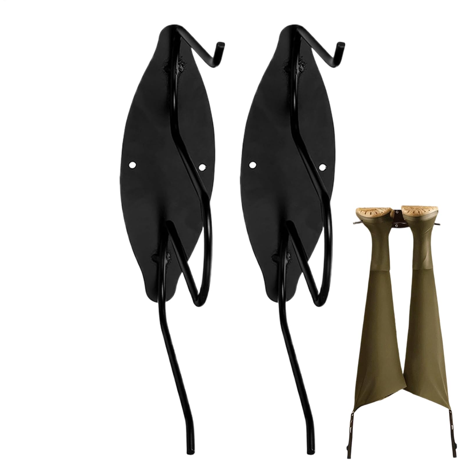 Perchas para Botas de Vadeo 2 Unidades Colgadores de Pared de Acero | Organizador Metálico de Calzado para Garaje, Sótano, Taller, Granero, Cobertizo, Entrada de Casa