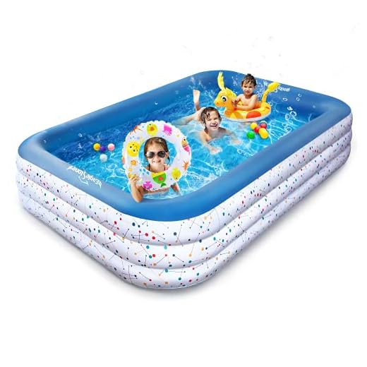 EagleStone ES15 Inflatable Swimming Outdoor Pool for Adult 120" 72" 21" Full-Sized, Family Kid Kiddie Backyard Pool Easy Set & Durable Large, Blow Up Swimming Pool for Indoor Garden Summer Water Party