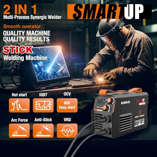 Image of AS M180-30 MMA Welding Machine | 180A | Built-in Hot Start & Anti-Stick | ARC Force Adjustable | VRD | 60% Duty Cycle | 7M Electrode Cable & 3M Earth Cable | 6 Months Warranty