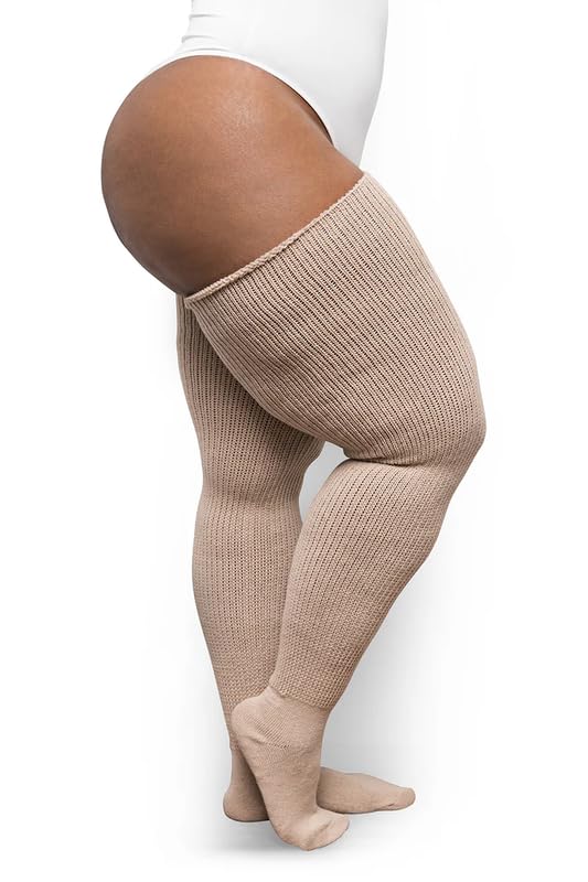 Image of Thunda Thighs Plus Size Thigh High Socks, Over the Knee High Boot Stockings Leg Warmers, Extra Long & Thick Socks
