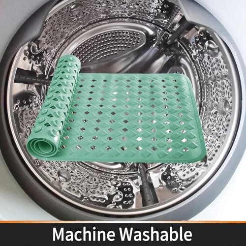Image of Door mat Bathroom mats Anti Slip for Entrance Floor Foot Skid Bathtub Bath Shower Suction Cups (Mgreen 70x40cm)