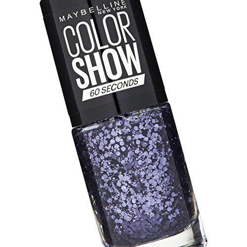 Maybelline New York Make-Up Nailpolish Color Show Nagellack Black Magic/Ultra glänzender Farblack in tiefem Schwarz mit blauen… – Ansicht 3
