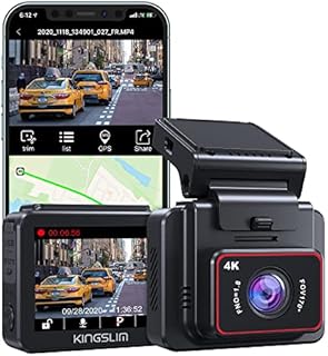 Kingslim D5-4K Dash Cam with WiFi - Front Dash Camera for Cars with GPS and Speed, Sony Night Vision, Support APP and 256GB Max