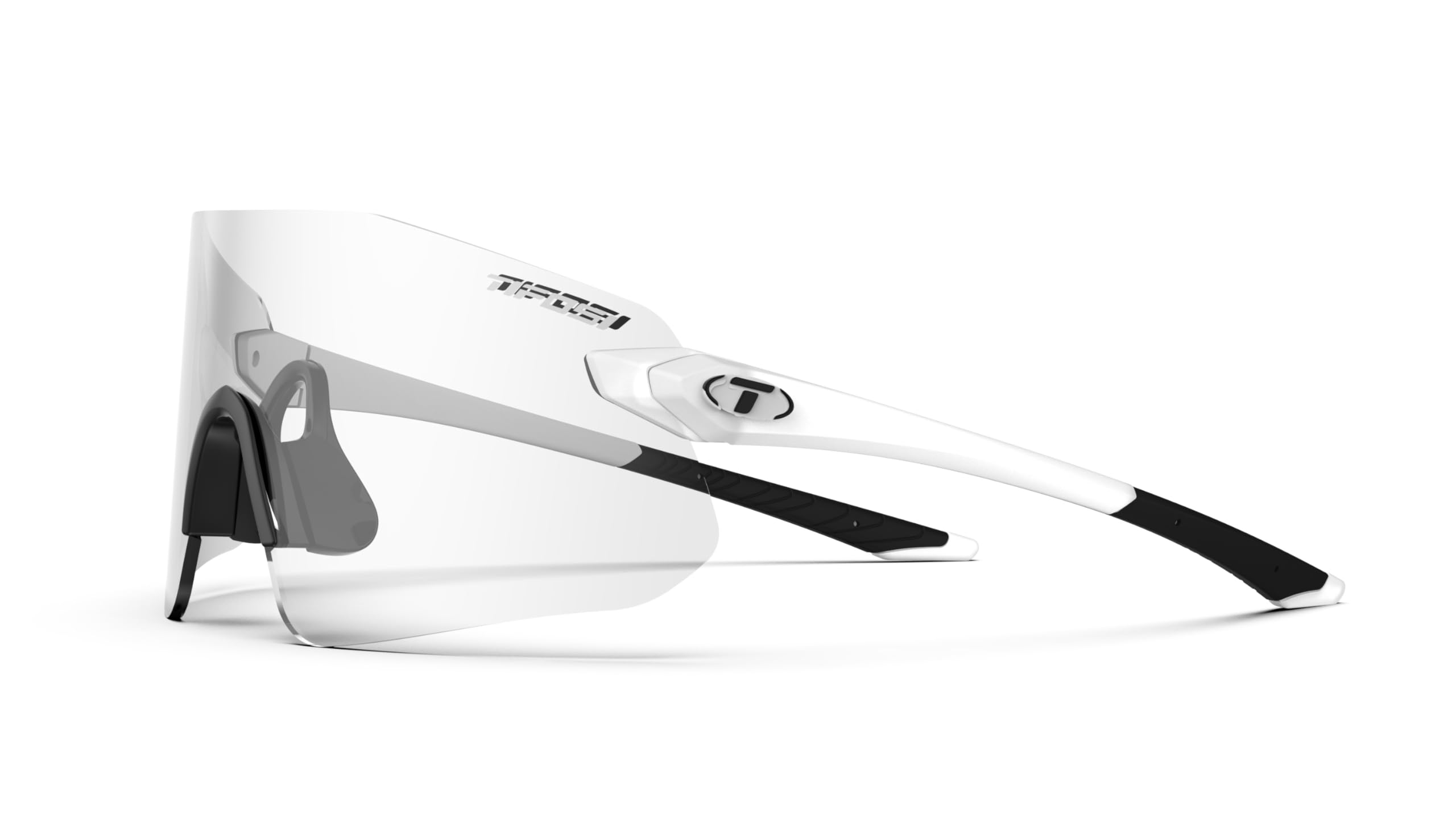 Tifosi Vogel SL Sportowe okulary przeciwsłoneczne dla mężczyzn i kobiet, idealne do baseballu, jazdy na rowerze, krykieta, golfa, wędrówek, biegania, Satynowa przezroczysta, przezroczysta soczewka,