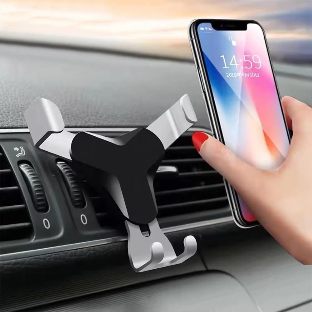 Para IPhone 15 Soporte Universal Para Coche Para Teléfono Rejilla Ventilación Clip Montaje Soporte Celda Gravity Mobile Phone Stand Accesorios(Black)