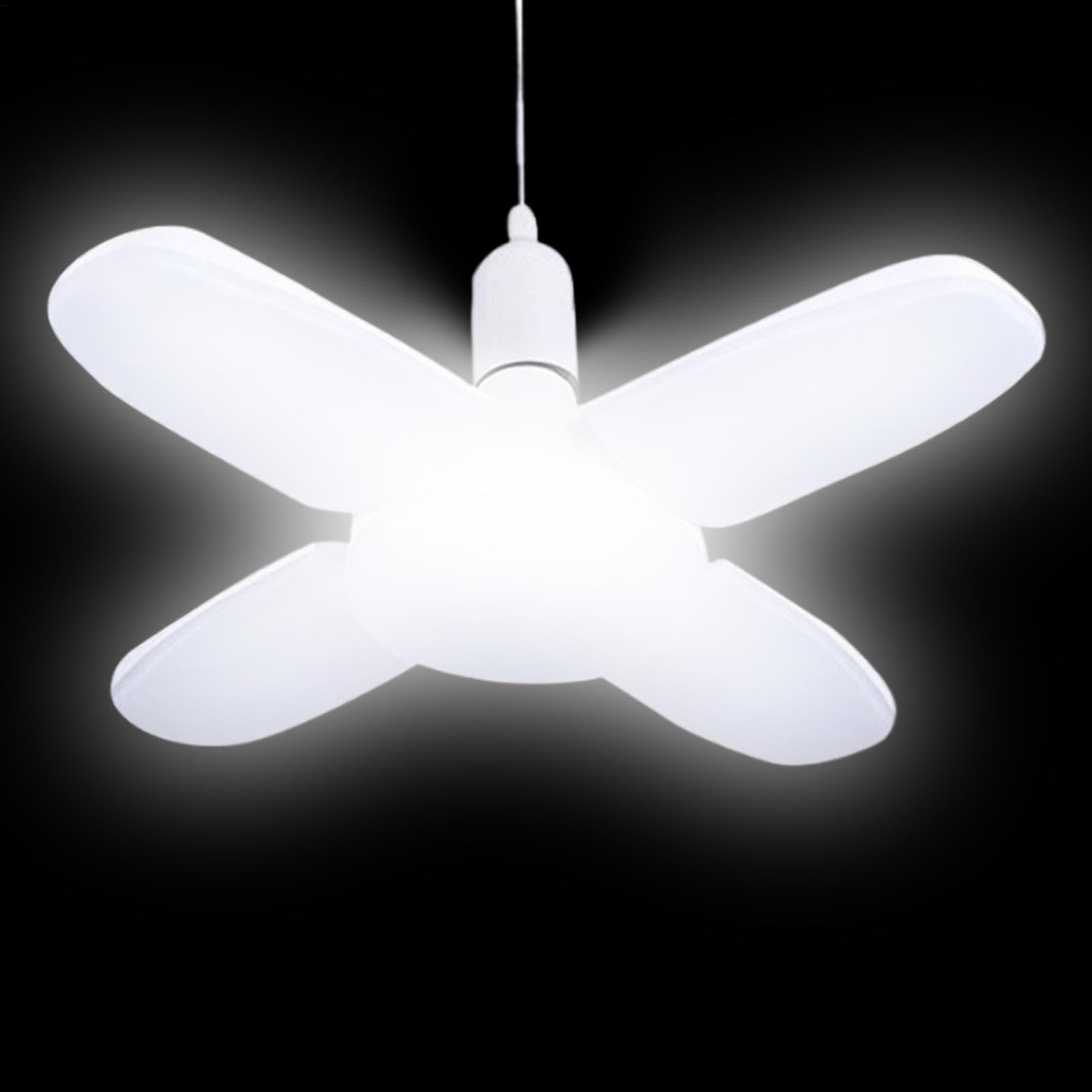 LED Ceiling Light Fixture for Garage, Shop, Workshop - Deformable Basement Wall Lamp for Attic, Barn