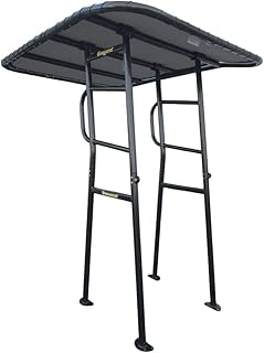 Fishmaster Original Boat T-Top for Center Console Fishing Boats - Universal Fit, Foldable Design - Black Semi-Gloss - Grey Canvas