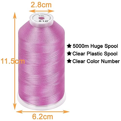 Image of New brothread - Single Huge Spool 5000M Each Polyester Embroidery Machine Thread 40WT for Commercial and Domestic Machines - Light Lilac