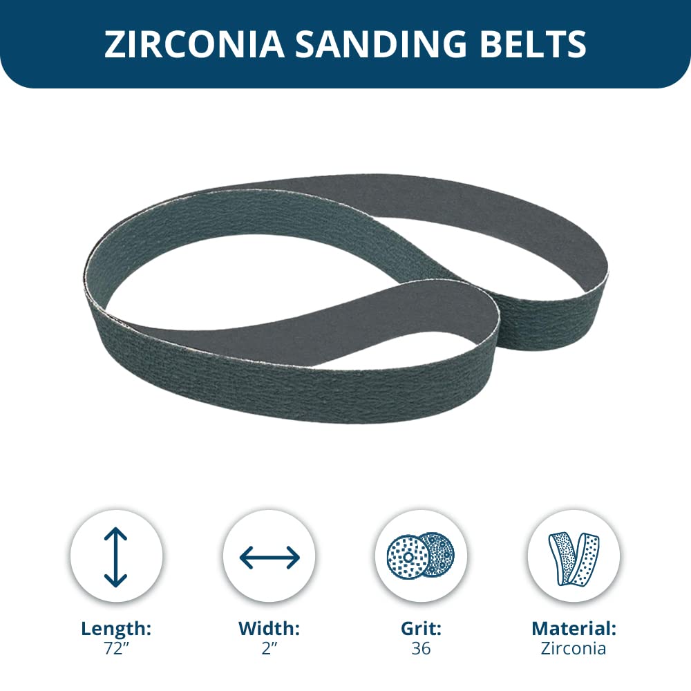 8-Pack 60 Grit Zirconia Sanding Belts - 1-1/2" X 60" For Belt Sanders, Durable & Aggressive