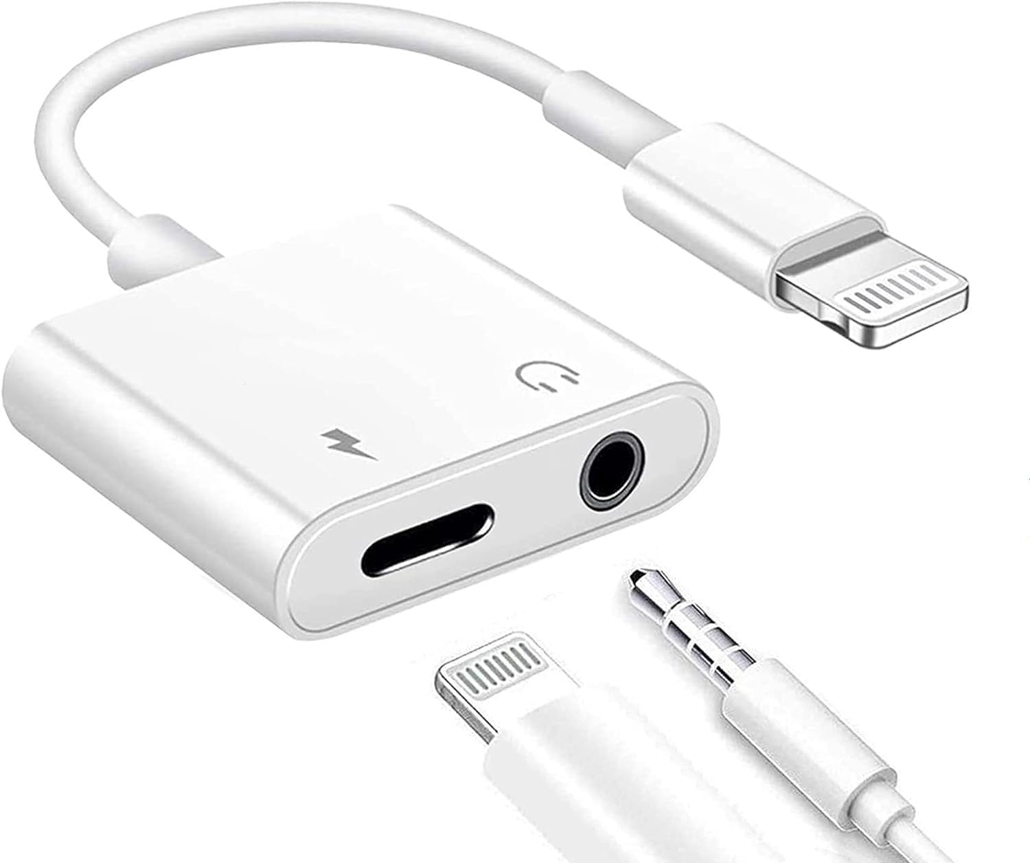 REDWIND 2 in 1 Lightning to 3.5 mm Headphone Jack Adapter with Charging Port Connector, iOS to Audio & Charging Cable Splitter for iPhone, iPad, Headphone/Earphones - White (B0DF2X46JS) Amazon Price History, Amazon Price Tracker