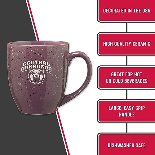 Image of Rico Industries NCAA Central Arkansas Bears Purple Personalized 16 oz Team Color Laser Engraved Speckled Ceramic Coffee Mug