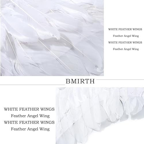 Miniatura 5 de Bmirth Alas de plumas negras diadema alas de plumas disfraces de fiesta de Halloween alas de ángel de plumas blancas