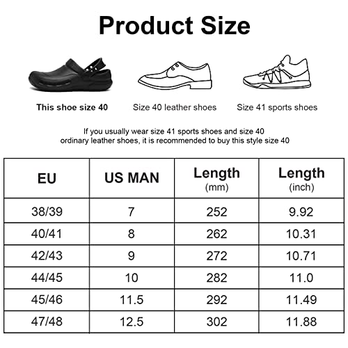 Haifago Black Non Slip Waterproof And Oil-Proof Clogs Shoes For Men, Standing All Day Comfortable Nurse And Chef Shoes For Men, Mens Work Shoes For Food Service #TOP1