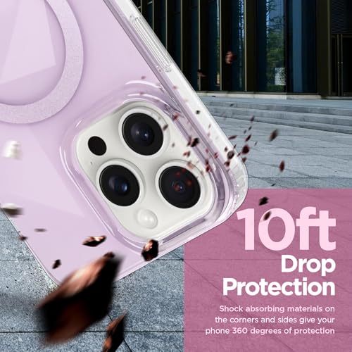 Image of Magnetic Case for iPhone 16 Pro Max [Compatible with Magsafe] [Anti-Yellowing] [1 Screen Protector] Shockproof Slim Iridescent Sparkly Case for iPhone 16 Pro Max 6.9 inch 2024, Pink