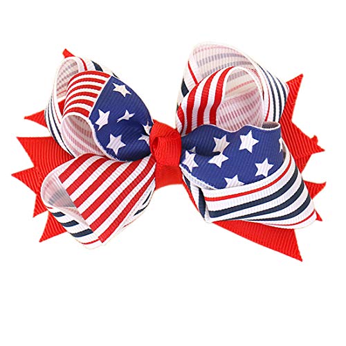 Girl Hair Clip Hair Bows Boutique Alligator Hairpins Hair Accessories For 4Th Of July 2 Pack Zfj04 (Style 2) #TOP1