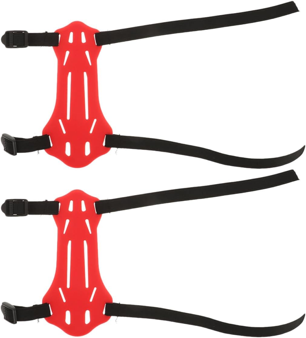 Toyvian 2pcs Archery Armguard Adjustable Rubber Forearm Protector Bow Arm Guard Sleeve Outdoor Shooting Protective Gear for Youth