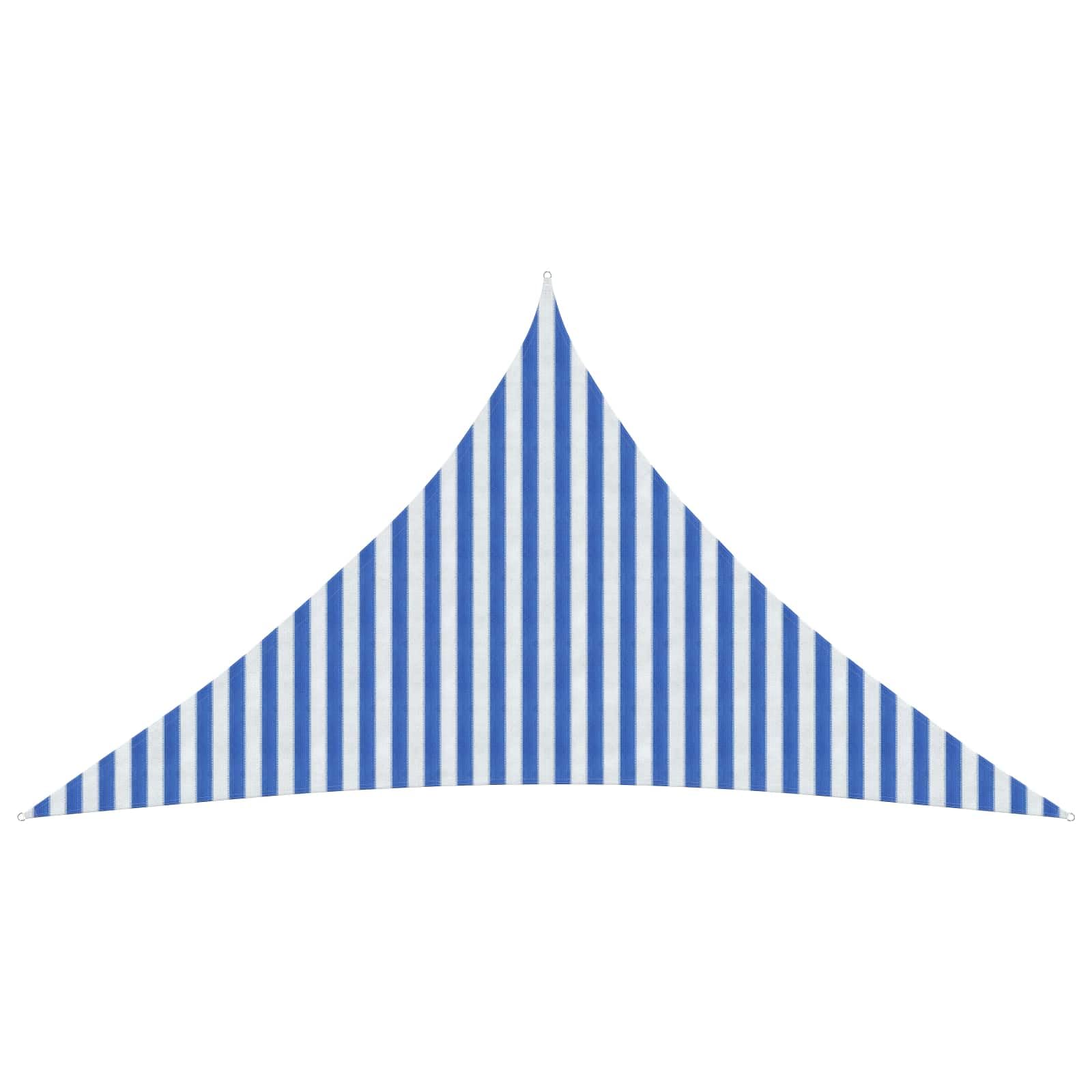 vidaXL Sunshade Sail 4.5 x 4.5 x 4.5 m HDPE Triangular Blue and White