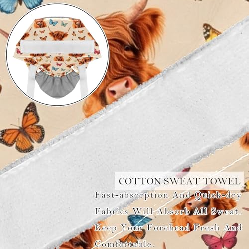 Image of 2 PCS Bouffant Cap with Button Ponytail Pouch Working Cap Sweatband Adjustable Surgical Cap Black and White Cow
