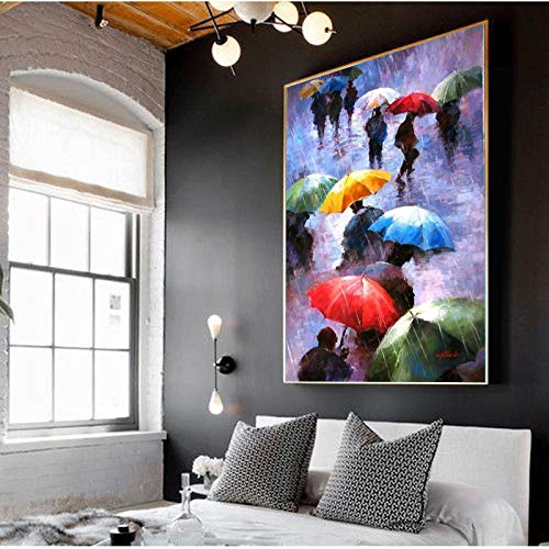 Impression sur toile parapluie de haute qualité pour décoration élégante de maison 70x100cm