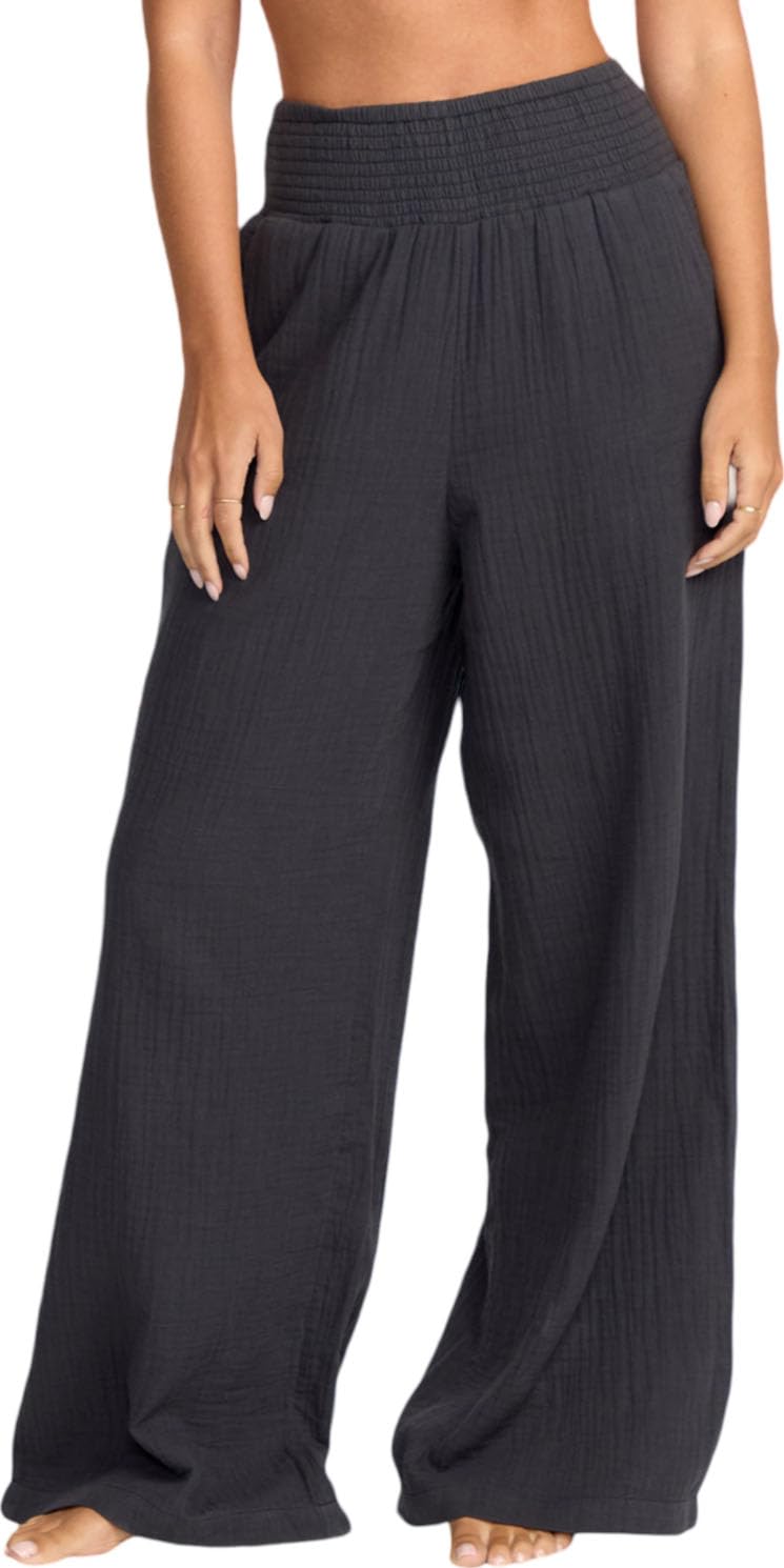 Billabong - Womens New Waves Gauze Elst Pant Color Black Sands Size Medium
