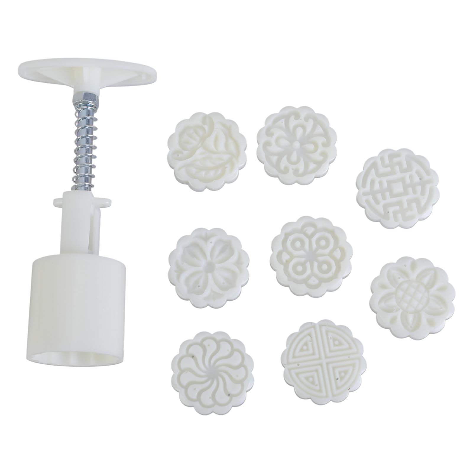 Nihenhao As Pic Shows 8Pcs Hand Press Cookie Stamp Moon Cake Decor Mould Mold 25G Pp