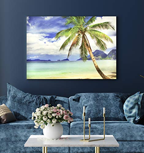 Tableau éclairé avec LED Palmier Ccretro-luminados en méthacrylate multicolore 60 x 80 cm