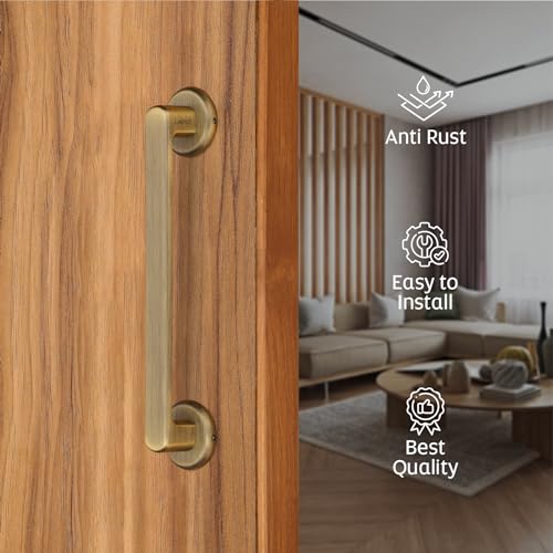 Image of LAPO Pull Handle for Main Door and Office Use | Premium 10 Inch Pull Bar | Antique Finish | Support 30-100mm Door Thickness | Suitable for Wooden Doors | 3 Years Warranty