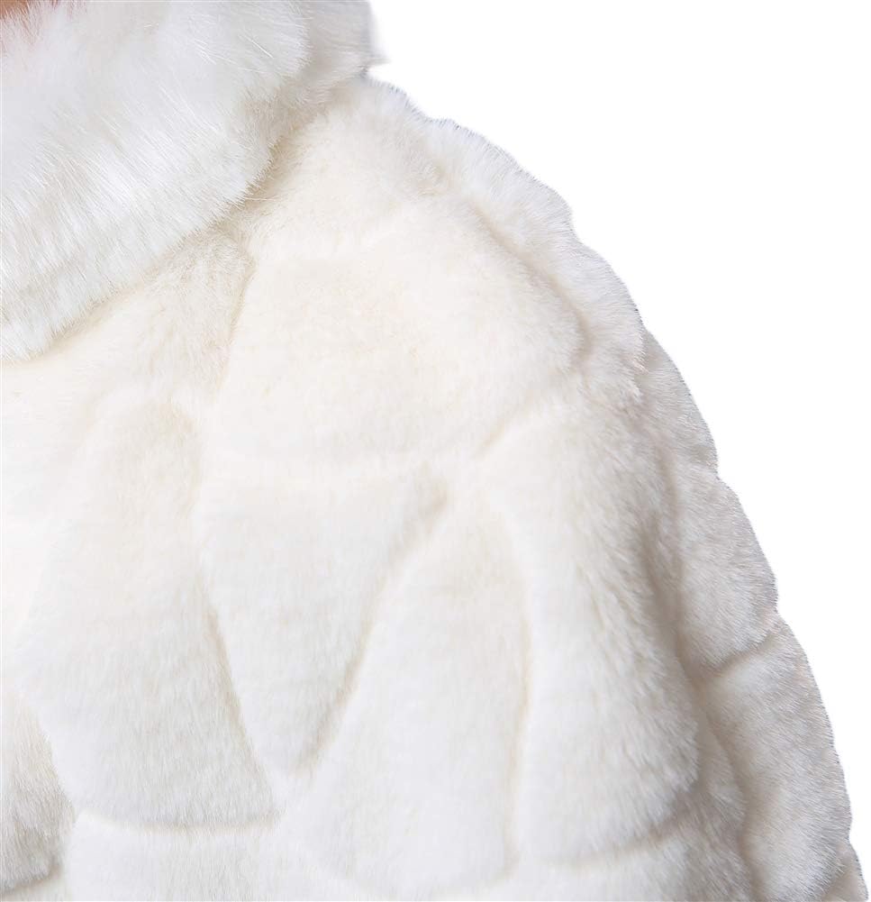 Flower Girls Faux Fur Bolero Shrug Princess Shawl Wraps Warm Shoulder Cape Wedding Birthday Evening Dress Up - Image 7