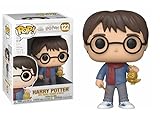 Funko Harry Potter Holiday + Pop Protector: Pop! Movies Figura de vinilo (juego de regalo incluido con caja protectora de caja de la marca ToyBop) (Harry Potter con varita y Golden Hedwig #122/51152)