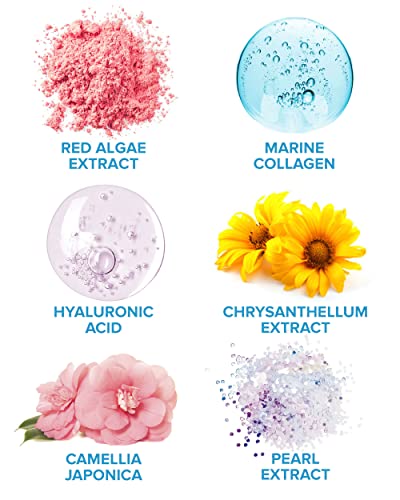 Maree Pearl Eye Masks & Facial Masks - Natural Marine Collagen, Hyaluronic Acid Anti-Aging Treatment For Eyes & Face - Reduces Wrinkles, Puffy Eyes, Dark Circles, Dry Skin - 12 Eye Masks, 6 Face Masks #TOP2