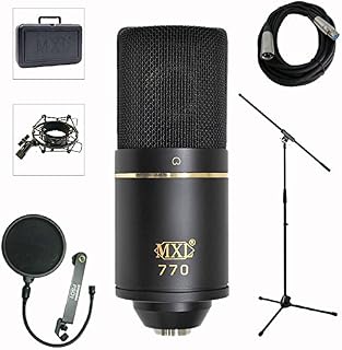 MXL 770 Professional Studio Condenser Mic + Mic Stand + Pop Filter +