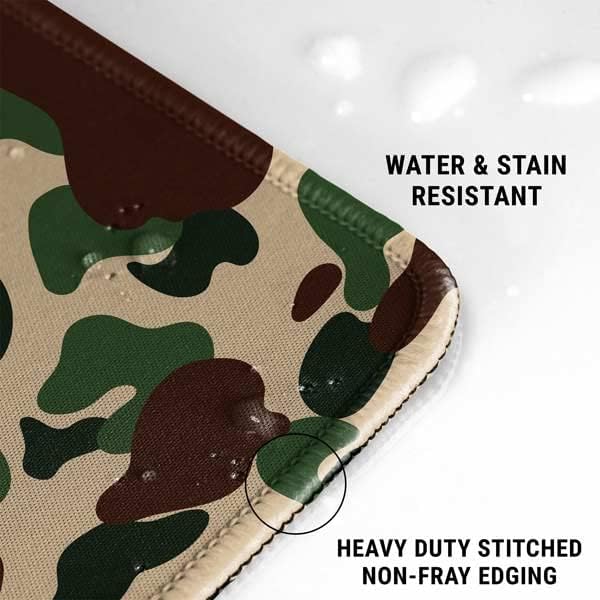 Vista 115 de Skinit Alfombrilla de mouse grande para juegos, diseño de camuflaje de dientes de tiburón con bordes cosidos, impermeable, base de goma