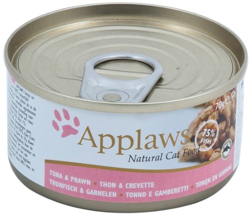 Applaws Lata para Gatos de atún y gambas, 6 Unidades (6 x 70 g)