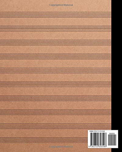 Sheet Music Notebook: Blank Composition Manuscript Staff Paper 100 pages , 8 x 10 inches , Brown craft simple paper style cover : A Notebook for Musicians / Students