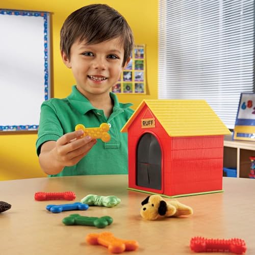 Learning Resources Ruffs Hundehütte Haptik-Spielset, Vorschule, Tastsinn fördern, Oberflächen erforschen und feinmotorische Fähigkeiten entwickeln, Kinder ab 3 Jahren