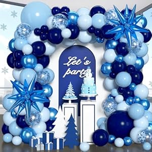 Blue Balloon Arch Kit Garland, Chro...