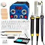 FIRElood LH55-3-3 Holzverbrennungsset, Brandmalerei-Holzverbrennungswerkzeug-Set mit Brandmalerei-Maschine, 33 Drahtspitzen, 3 Holzverbrennungsstifte, einstellbare Temperatur 250–700 ℃