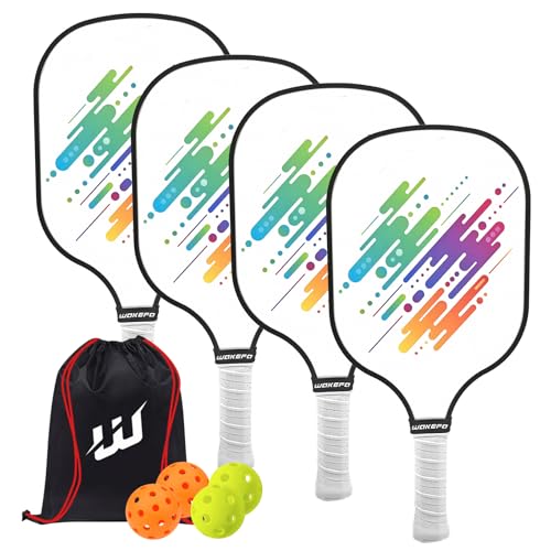 Lot de 4 raquettes de pickleball avec balles et sac de transport
