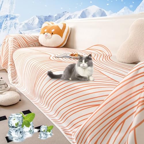 YKFN ソファーカバー 接触冷感 夏用 ひんやり マルチカバー 長方形 涼しい 犬猫対策 ソファカバー 1人掛け 2人掛け 肘付き 肘なし かけるだけ 無地 通気 おしゃれ 滑り止め ソファーベッドカバー マルチクロス ブランケット 防塵カバー 丸洗い