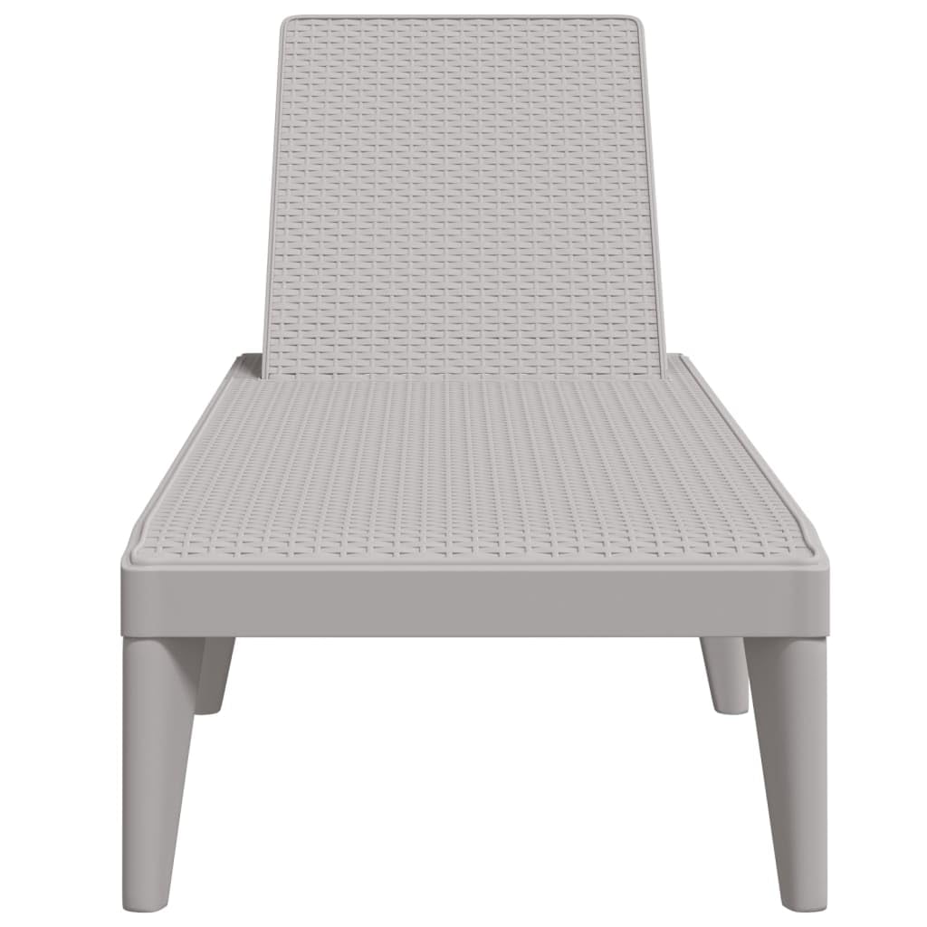 Sonnenliege Grau 186x60x29 cm PP Gartenliege Rattan-Optik