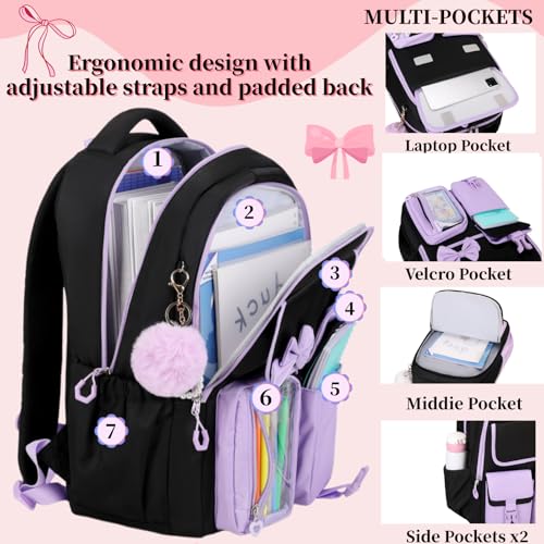 Image of Backpack for Girls Kids Backpack 16in School Bookbag