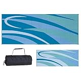 Ming's Mark GC3 Stylish Camping Reversible Graphic Patio Mat - 8' x 20', Blue/Green
