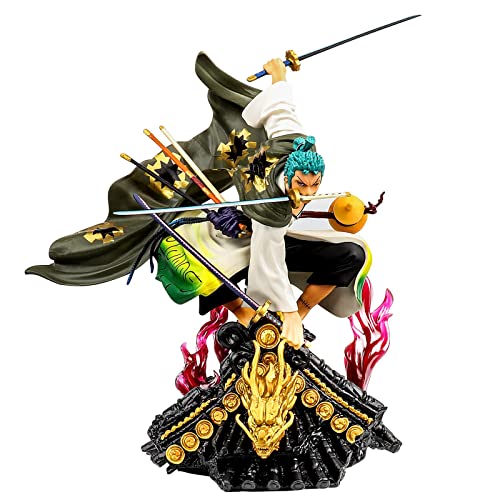 zuoshini Roronoa Zoro Figure One Piece Collectible Model PVC Japanese Anime Figure Collection Model Toys Anime Action Figure Gift for Fans 13.78"