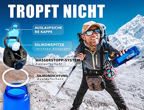 BAYTIZ- Trinkflashe + Strohhalm Filter + Carabiner - Wasserfilter Outdoor mit Aktivkohle - Sport Überleben Campingplatz… - Image 6